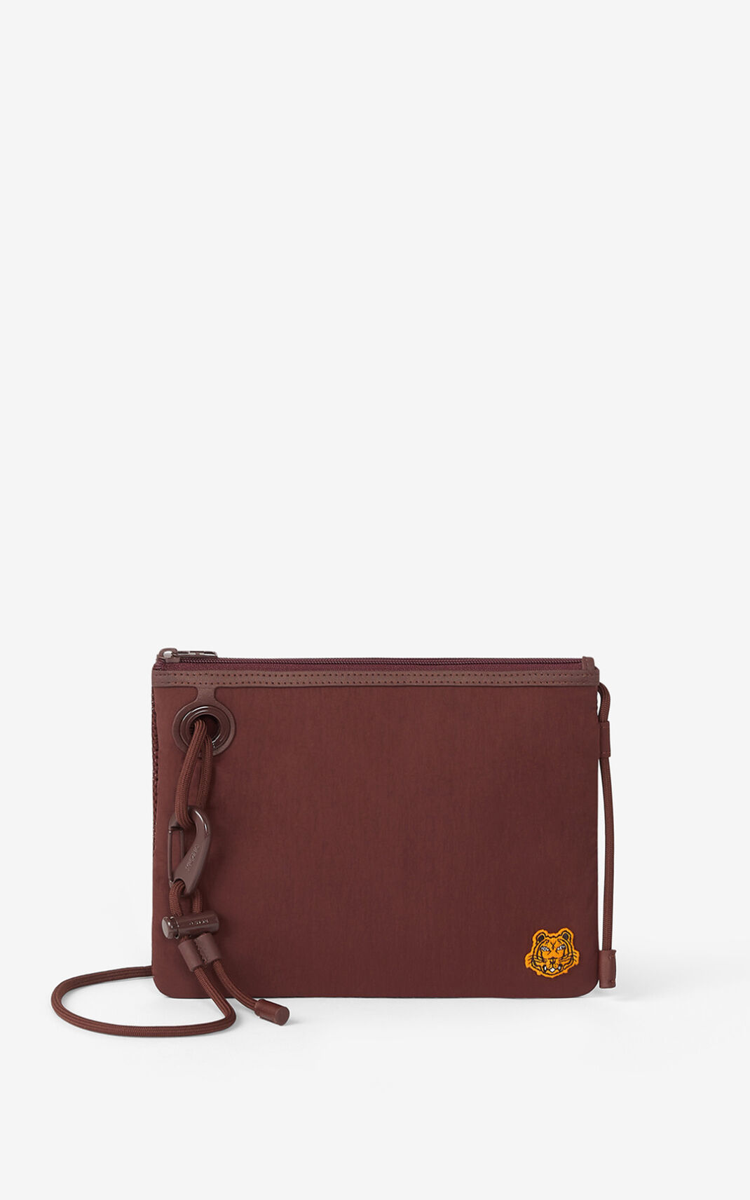 Kenzo Tiger Crest with strap Clutch Çanta Erkek Bordo | 7519-YVZRN